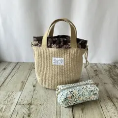 ヌビトートバッグ　ポーチ付き　ベージュ