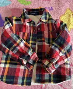 『本日価格』ムージョンジョン　長袖　チェック　シャツ　裏起毛　110cm