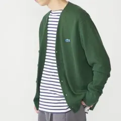 【希少サイズ】SHIPS別注 LACOSTE Vネック カーディガン