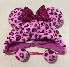 【ディズニー】ファンキャップ ミニー ピンク レオパード ヒョウ柄