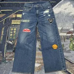ワッペンデニム　ダメージ　古着　ストリート　y2k 平成