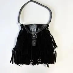 Yves Saint Laurent フリンジ ショルダーバッグ タッセル 黒