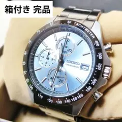 【美品】箱付き セイコー スピリット クロノグラフ アイスブルー 腕時計