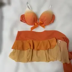 オレンジラメ入りグラデーション セパレート水着