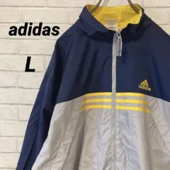adidas アディダス 配色ナイロンジャケット 裏地メッシュ USサイズL