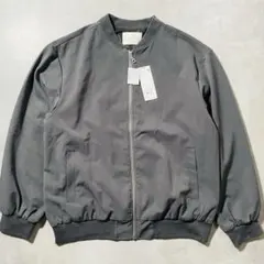 ナノユニバース MA-1 XL グレー TR素材 ストレッチ きれいめジャケット
