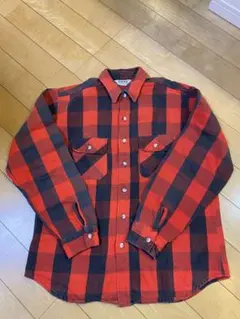 70s〜80s FIVE BROTHER ネルシャツ L 赤黒チェック