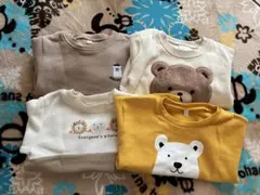 80サイズ　裏起毛 ベビートレーナー 4点まとめ売り 毛玉あり　西松屋