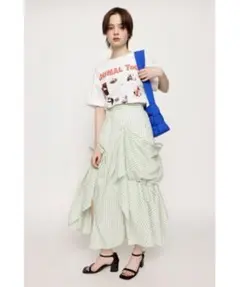 SLY ハイウエスト ドレープデザインスカート