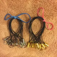 ［各10本×2種］ストラップ紐［黒×銀 ＆ 黒×金］セット
