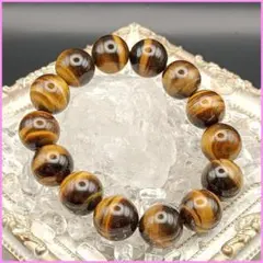 No.364】イエロータイガーアイ 14mm 17cm 天然石 ブレスレット - メルカリ