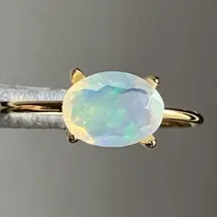 オパールのオーバルファセットリング260301