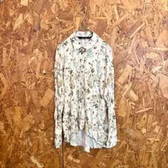 ZARA WOMAN 長袖シャツ 花柄 総柄 アイボリー レディース S