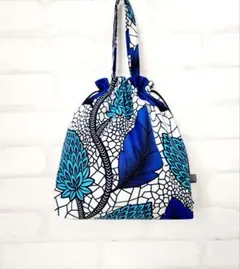 Hk-178☆ハンドル付き巾着(REEF*blue系)☆*·.