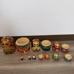マトリョーシカセット 花柄 木製