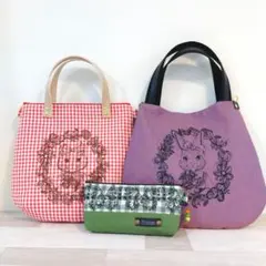 専用☆バッグ2点と刺繍生地 ポーチ ☆ジョリーフルール
