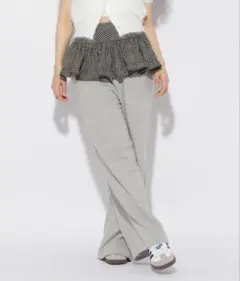 Heather ヘザー レイヤードフリルミニスカート ブラック系 チェック 新品