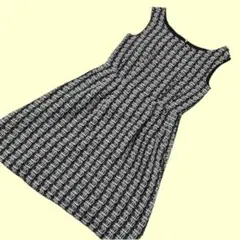 クルーンアソング ワンピース ノースリーブ ツイード ウール混 36 E247