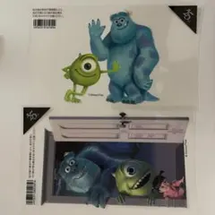 モンスターズインク クリアステッカー ピクサー25周年 2枚セット