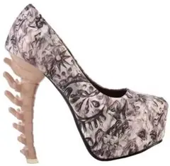 骨 デザイン ハイヒール パンプス 14センチ 原宿