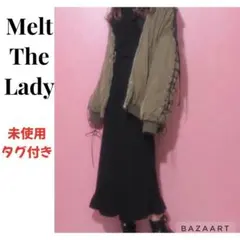 melt the lady ニットジャンパースカート 黒 M フリル ワンピースのサムネイル