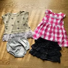 夏物　女の子　 ノースリーブ他　80 90 95cm 4点セット フリル