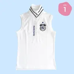 424 パーリーゲイツ ノースリーブポロシャツ ホワイト サイズ1 M