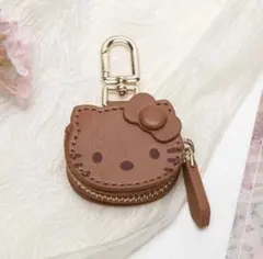 ブラウン ハローキティ ポーチ コインケース 小銭入れ バッグチャーム ギャル