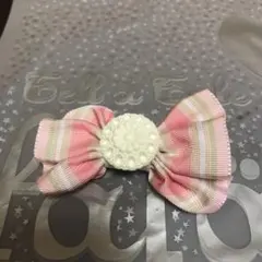 新品未使用タグなし。fafaフェフェピンクリボン髪留め