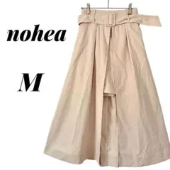 nohea ノヘア フレアスカート ベルト付 フロントスリット ベージュ M 白のサムネイル