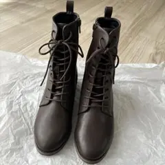 袴　ブーツ　レースアップブーツ　ダークブラウン　23.0 23.5