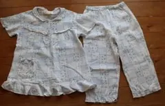 夏用涼しい半袖パジャマ140女の子綿100％抑揚