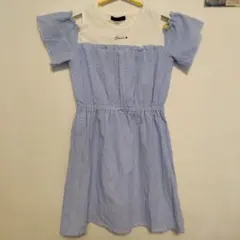 オフショルダー チェックワンピース 150