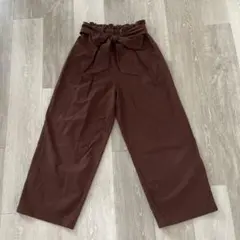 パンツ　リボン　ブラウン　Mサイズ