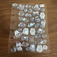 シール帳　ステッカー　ボンボンドロップシール　うさぎ　シースルー　ブルー