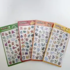 数量限定 韓国限定 ポケモン ドロップシール 4種コンプセット 3D クリスタル