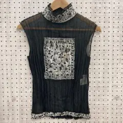 試着のみ】ダイアグラム サークル刺繍シアートップス 黒 グレース 