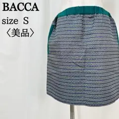 【美品 日本製】 バッカ エスニック デザイン 幾何学柄 タイト ミニスカートのサムネイル