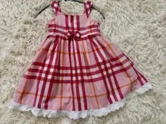 バーバリー　110cm ピンク チェック柄 ノースリーブ ワンピース