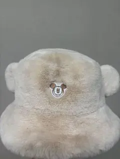 ディズニー　ファーハット ベージュ　バケハ　もこもこ