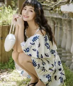 【新品未使用】水着 ふんわりスリーブ オフショルワンピ