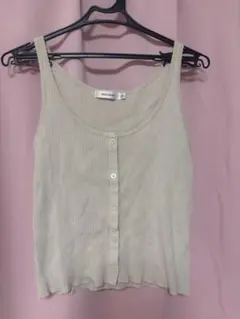 MOUSSY リブタンクトップ ボタン付き ベージュのサムネイル