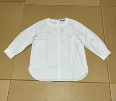 【Aquascutum】ブラウス／胸元レース／ふんわり8分袖／ゆったりMサイズ