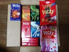 ポッキー(つぶつぶいちご・2層仕立て・塩キャラメル・抹茶他)62箱2袋まとめ売り