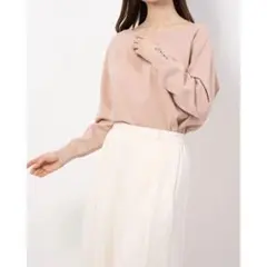 ボートネックゆるニット