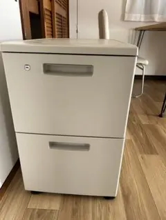 送料込まないホワイト 2段キャスター付き収納ボックス