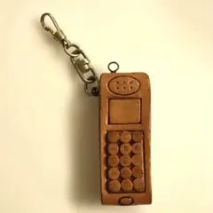【レア】本革製 携帯電話型 キーホルダー