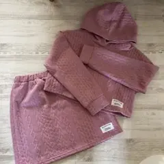 女児服　パーカースカート　セットアップ　ピンク