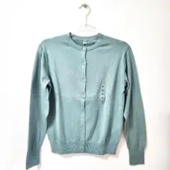 ユニクロ UVカット スーピマコットン クルーネック カーディガン（長袖）M