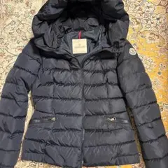 MONCLER フード付きネイビーダウンジャケット　Aライン　サイズ0